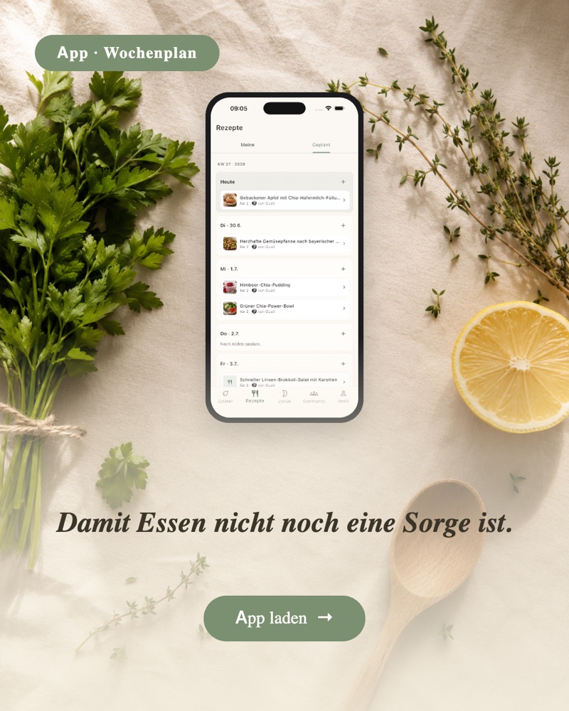 Wochenplan-Ansicht in der Endo-Food App auf einem iPhone